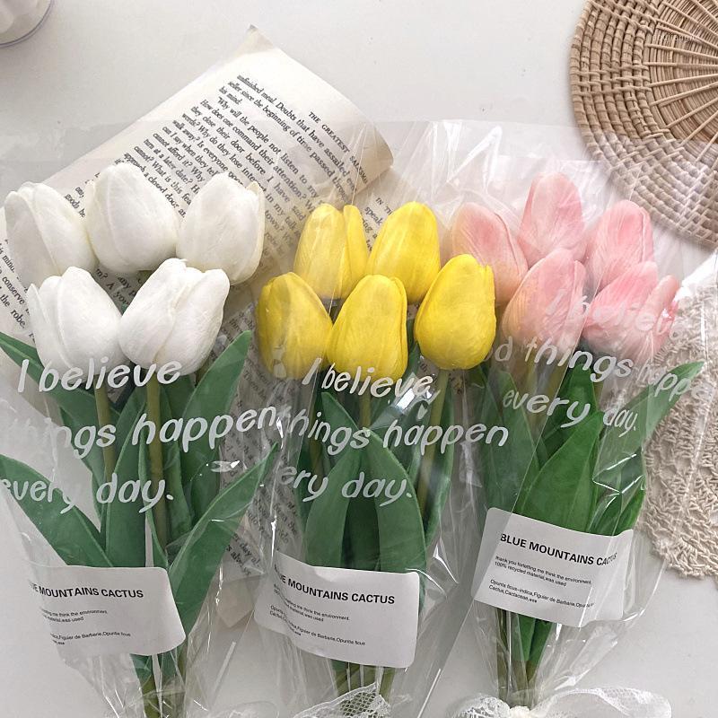 

5pcs/lot Artificial Tulip Flower bouquet For Wedding Decoration Flowers Graduation teacher Gift Birthday flower Photo props1, Pink