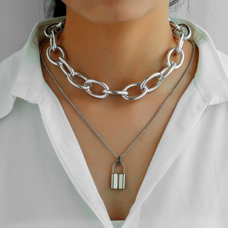 Double Layer Lock Chain Necklace Punk Sweater Long Chain Neck Pendant Necklace Women Fashion Gothic Jewelry
Double Layer Lock Chain Necklace Punk Sweater Long Chain Neck Pendant Necklace Women Fashion Gothic Jewelry