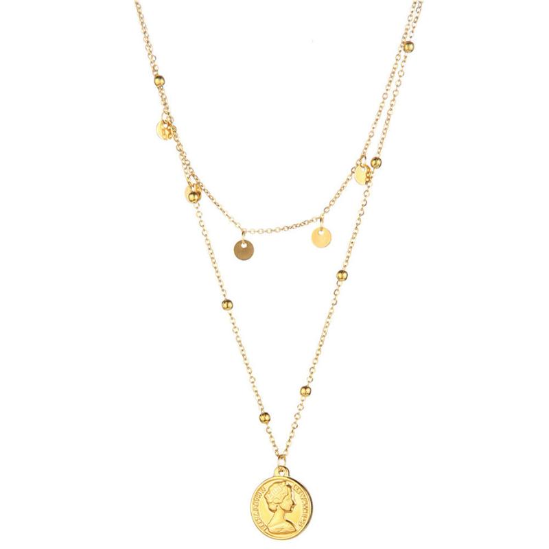 Chokers Vintage Retro Round Portrait Coin Pendant Female Gold Color Stainless Steel Statement Charm Ethnic Multilaye Necklace For Women
Chokers Vintage Retro Round Portrait Coin Pendant Female Gold Color Stainless Steel Statement Charm Ethnic Multilaye Necklace For Women