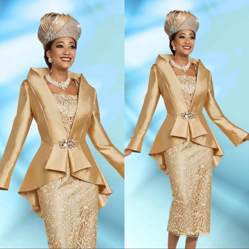 Plus Size 2 Pieces Gold Mother Of The Bride Dresses with Jacket 2022 Elegant Tea Length Long Sleeve Vintage Formal Evening Gowns
Plus Size 2 Pieces Gold Mother Of The Bride Dresses with Jacket 2022 Elegant Tea Length Long Sleeve Vintage Formal Evening Gowns