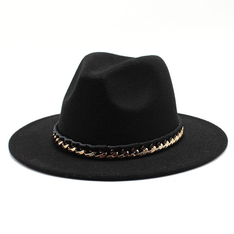 New Fedora Hat Black White Gray Chain Belt Jazz Caps Wide Brim Men Women Felt Hat Vintage Party Formal Winter Women Hats, Jz-cs-5wine red
New Fedora Hat Black White Gray Chain Belt Jazz Caps Wide Brim Men Women Felt Hat Vintage Party Formal Winter Women Hats, Jz-cs-5wine red