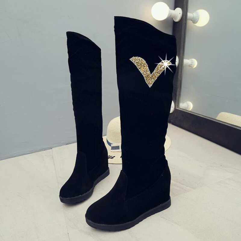 Women Shoes Woman Knee high Winter New Decoration Wild Plus Velvet Thick Snow Boots X85 Y200115