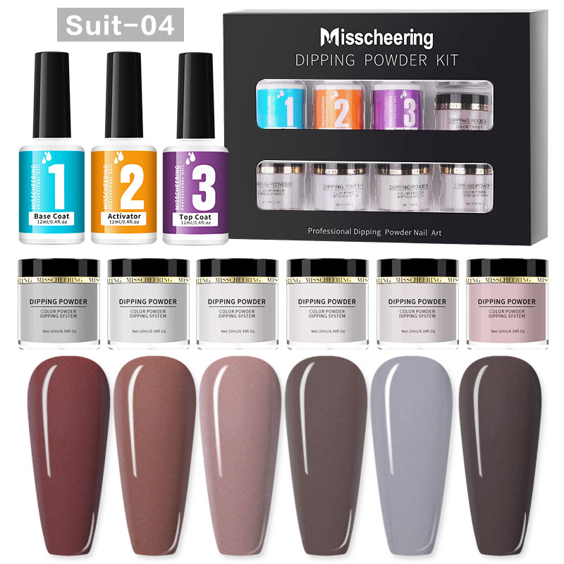 Nail Glitter A Set Nude Dust Art Dipping Powder Misscheering Pure Colors French Nails Pigment Kits DIY Manicure Decoration