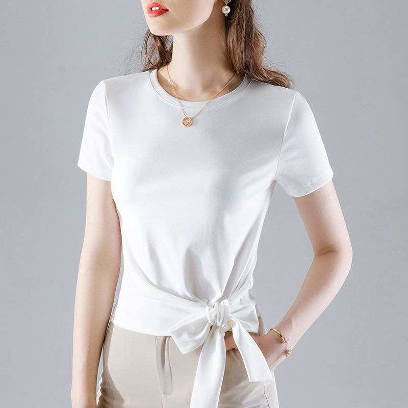 Simple basic round neck long sleeve T-shirt for women Korean version design feeling irregular fold wear loose bottom shirt 5664, White
Simple basic round neck long sleeve T-shirt for women Korean version design feeling irregular fold wear loose bottom shirt 5664, White