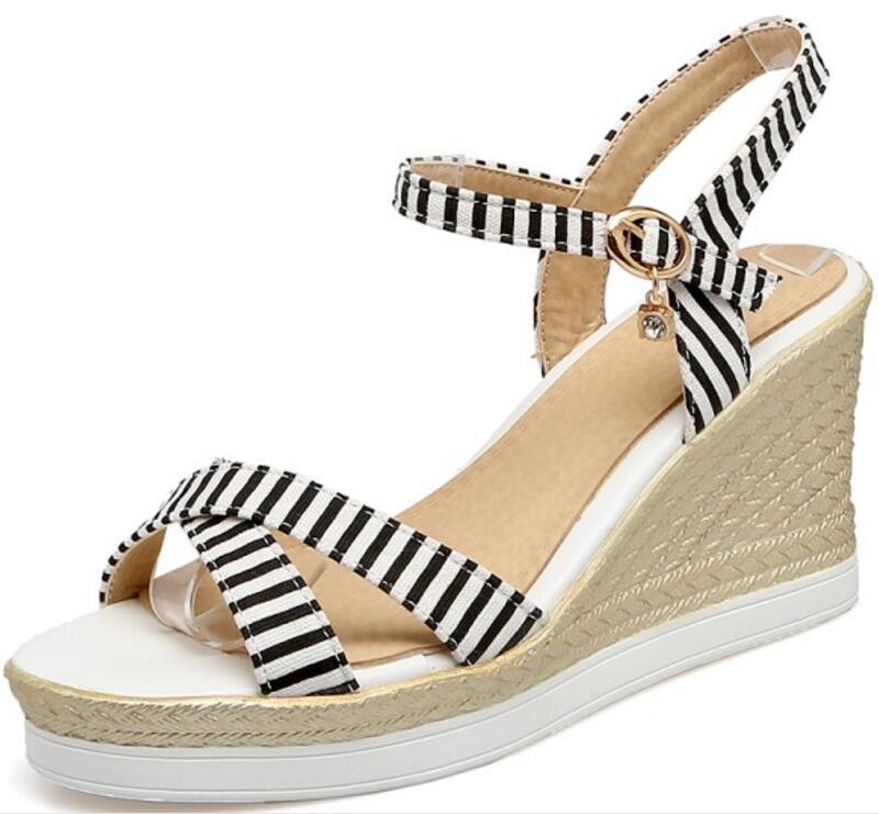 Ladies Summer Shoes Woman Wedge Canvas Denim Zapatos Mujer Women Sandals Girls cross-tied High Heels Pumps Chaussure F181616, Black
Ladies Summer Shoes Woman Wedge Canvas Denim Zapatos Mujer Women Sandals Girls cross-tied High Heels Pumps Chaussure F181616, Black