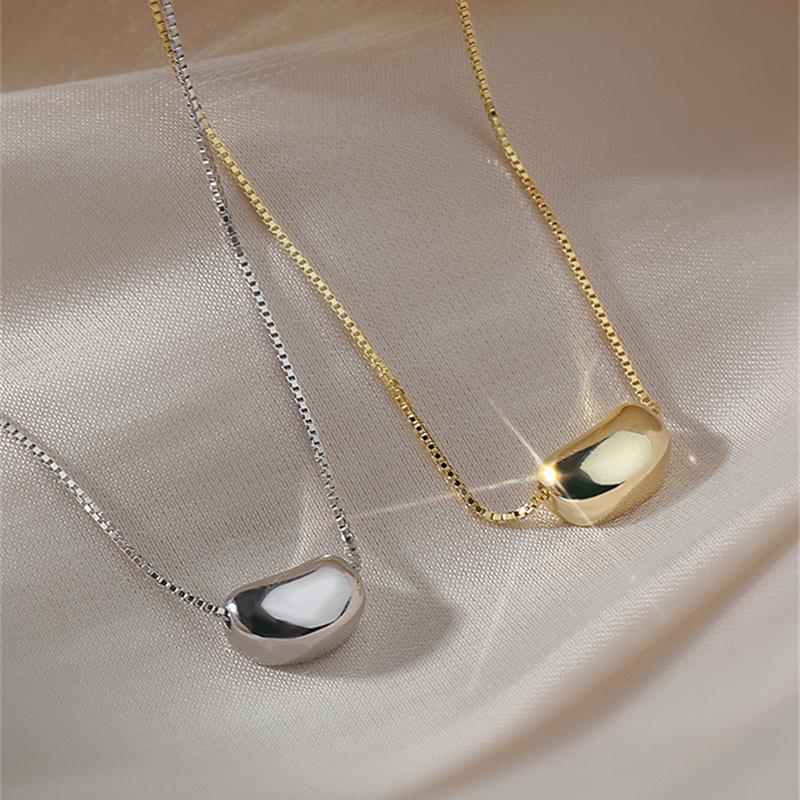 Pure Silver/Gold Color Necklaces For Women Bean Pendant & Necklace Chain Collier Choker Femme Trendy Jewelry Accesories Bijoux
Pure Silver/Gold Color Necklaces For Women Bean Pendant & Necklace Chain Collier Choker Femme Trendy Jewelry Accesories Bijoux