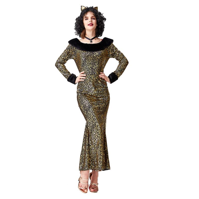 Halloween Leopard Costume For Women Animal Cat Cosplay Long Sleeves Maxi Dress Performance Party Suit, As pic
Halloween Leopard Costume For Women Animal Cat Cosplay Long Sleeves Maxi Dress Performance Party Suit, As pic