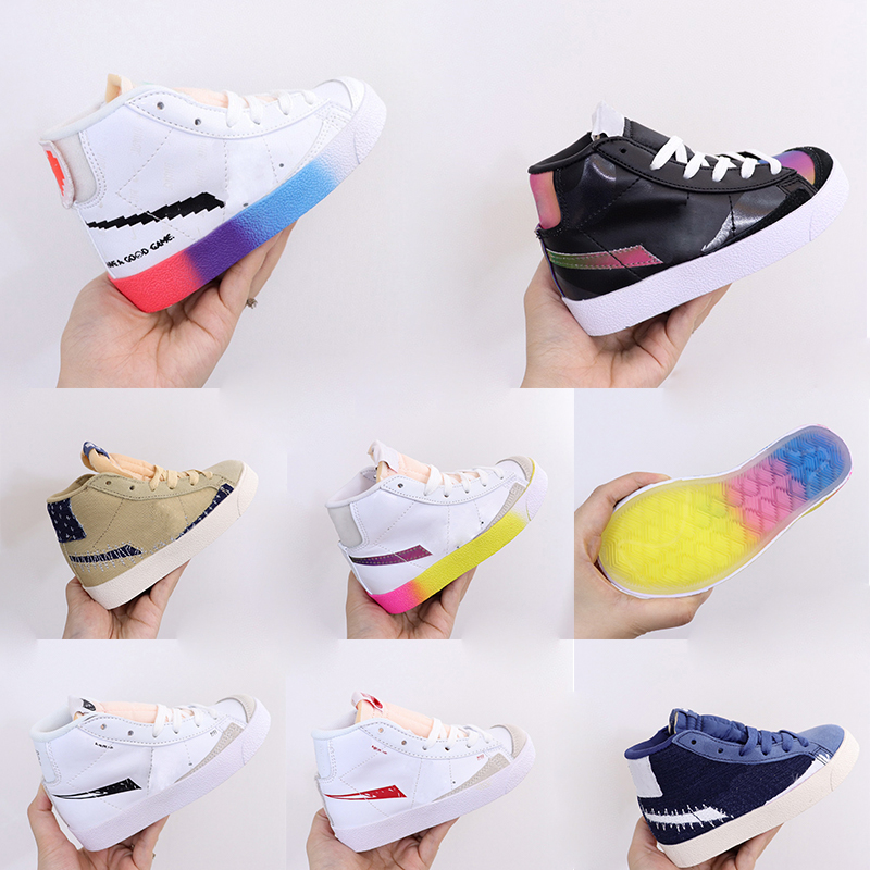 Kids Blazers Sports Shoes Mid 77 Vintage Have A Good Game Boys Girls Childs SB Mid Cut Sesame Mystic Navy Hyper Pink Iridescent Sneaker от DHgate WW