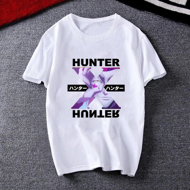 Men Women T-shirt Tops Kawaii Hunter X Hunter Tshirt Killua Zoldyck T-shirt Crew Neck Fitted Soft Anime Manga Tee Shirt Clothes Y0121
