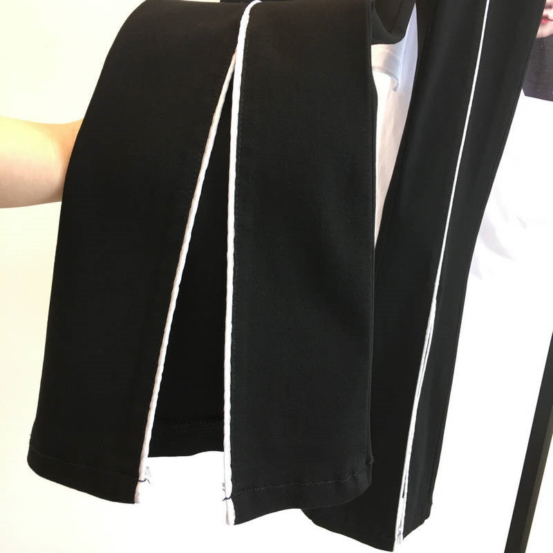 Fashion streetwear black bell-bottomed pants women formal office Split Slim Flared Trousers plus size Elastic waist Flare pants 201228