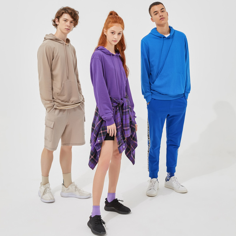 Metersbonwe Basic Hoodies Male Female Hooded Sweatshirts High Quality Solid Colour Fashion Unisex Hoodies Skateboard Streetwear 201104