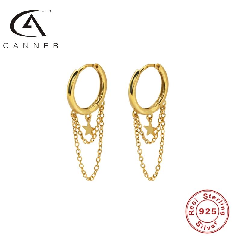 CANNER 925 Silver Earrings Chain Drop S925 Sterling Plata Piercing Stud Ear Rings with Star Zircon Dangle for Women 2021 New
CANNER 925 Silver Earrings Chain Drop S925 Sterling Plata Piercing Stud Ear Rings with Star Zircon Dangle for Women 2021 New