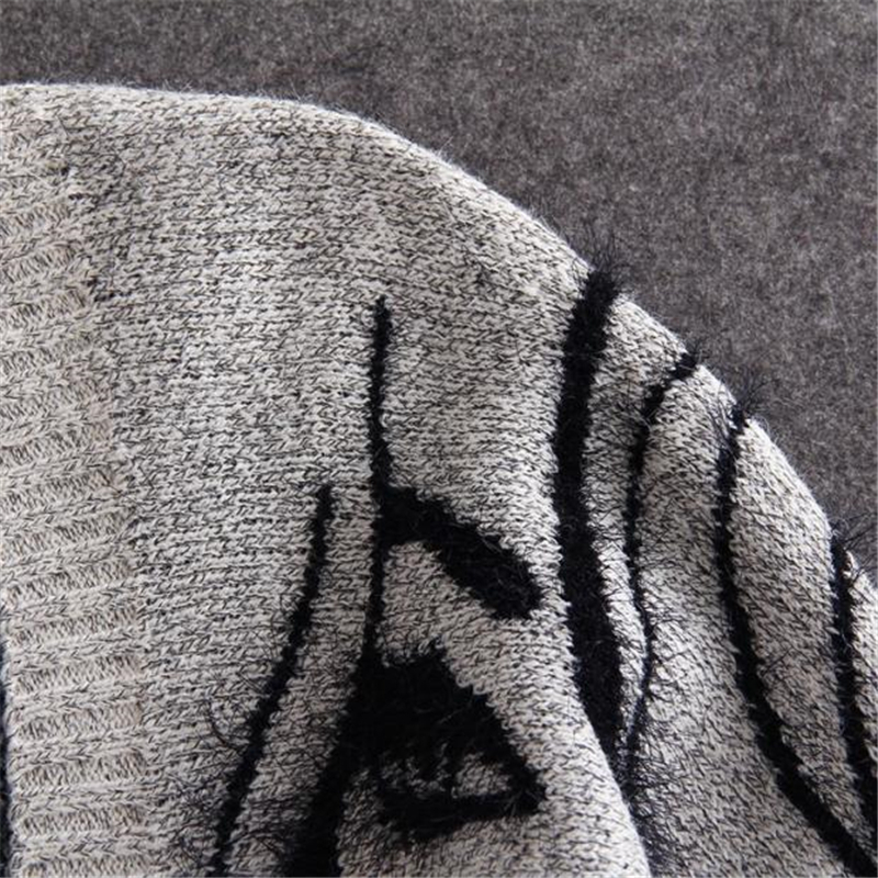 2019 European Big Spring Autumn Abstract Pattern Loose Bat Sleeve Women Long Cardigan Sweater Thick Sweater Coat Female T200319