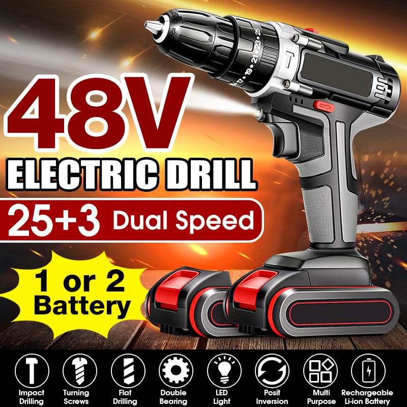 12V 16.8V 48V Cordless Drill Electric Screwdriver Mini Wireless Power Driver 7500mAh Lithium Battery 25+3 Torque 2 Speed Impact
12V 16.8V 48V Cordless Drill Electric Screwdriver Mini Wireless Power Driver 7500mAh Lithium Battery 25+3 Torque 2 Speed Impact