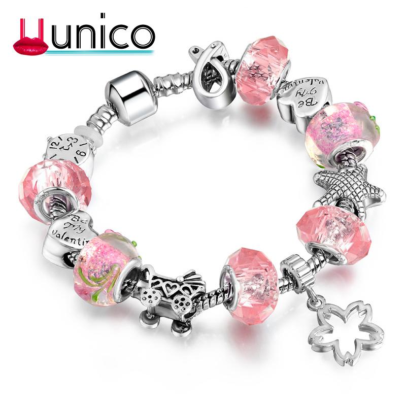 Charm Bracelets UUNICO Fashion Style DIY Crystal Glass Bead Silver Bracelet Alloy Big Hole Gift For Girlfriend Ready SL58
Charm Bracelets UUNICO Fashion Style DIY Crystal Glass Bead Silver Bracelet Alloy Big Hole Gift For Girlfriend Ready SL58