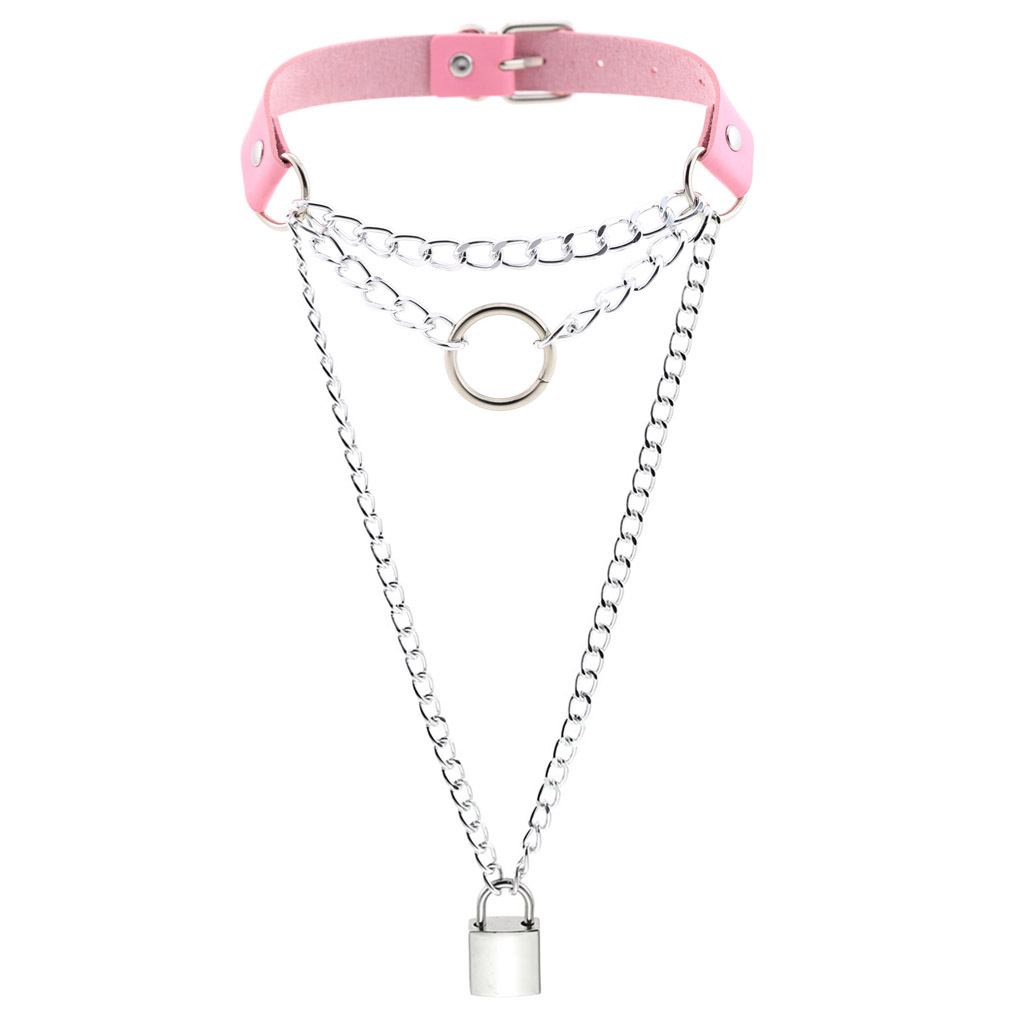 Women O Ring choker collar chain Lock Collars Necklace fashion jewelry pendants Street style will and sandy gift
Women O Ring choker collar chain Lock Collars Necklace fashion jewelry pendants Street style will and sandy gift