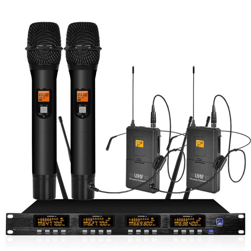 Professional UHF wireless microphone system for headphone microphone wireless in church school outdoor speech stage performance1