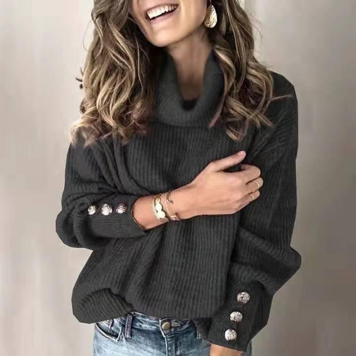 Oversize 5XL Women' Turtleneck Sweater Casual Loose Women Jumper With Buttons Casual Ladies Sweater Female 2020 Autumn Winter, Black
Oversize 5XL Women' Turtleneck Sweater Casual Loose Women Jumper With Buttons Casual Ladies Sweater Female 2020 Autumn Winter, Black