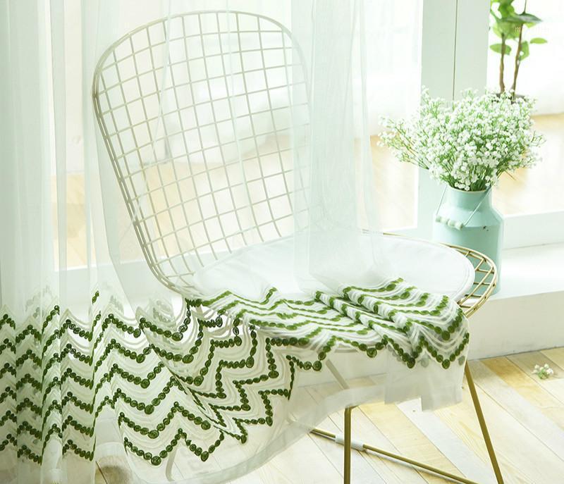 European and American style embroidered curtains for living room, bed room tulle dot stripes1, Green
European and American style embroidered curtains for living room, bed room tulle dot stripes1, Green