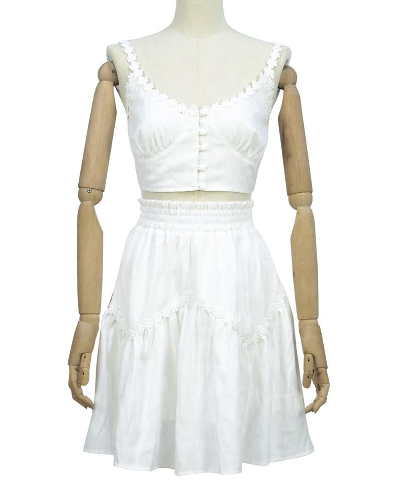 2021 New Fashion Style Sweet Single Breasted V-Neck Off The Shoulder Mini Skirt for Women Free Shipping, White
2021 New Fashion Style Sweet Single Breasted V-Neck Off The Shoulder Mini Skirt for Women Free Shipping, White