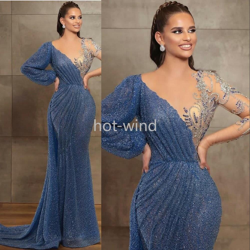 2022 New Blue Evening Dresses Jewel Neck Beaded Sequined Lace Long Sleeve Mermaid Prom Dress Sweep Train Custom Illusion Robes De Soirée EE, Black;red
2022 New Blue Evening Dresses Jewel Neck Beaded Sequined Lace Long Sleeve Mermaid Prom Dress Sweep Train Custom Illusion Robes De Soirée EE, Black;red