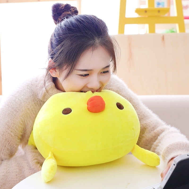 Cute chick Pillow Chicken Cushion Psh Toys holding sleeping Doll Birthday Gift For girl Children Y200111