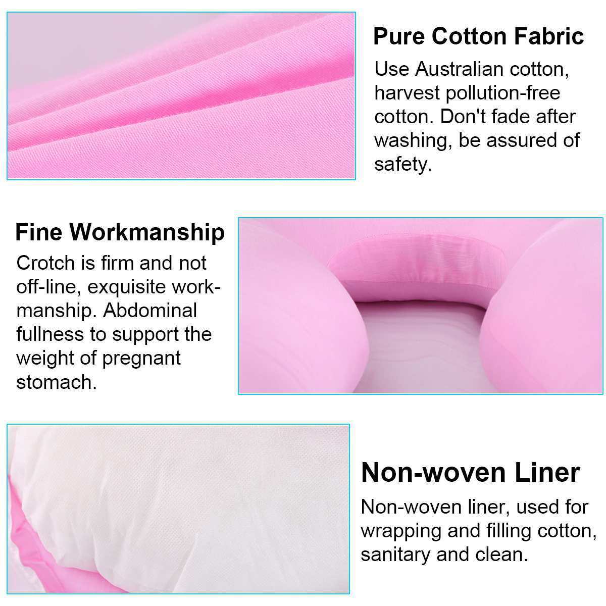 100% Cotton Pregnant Women Sleeping Support Pillow Pillowcase U Shape Maternity Pillows Pregnancy Side Sleeper Bedding Pillow 201117