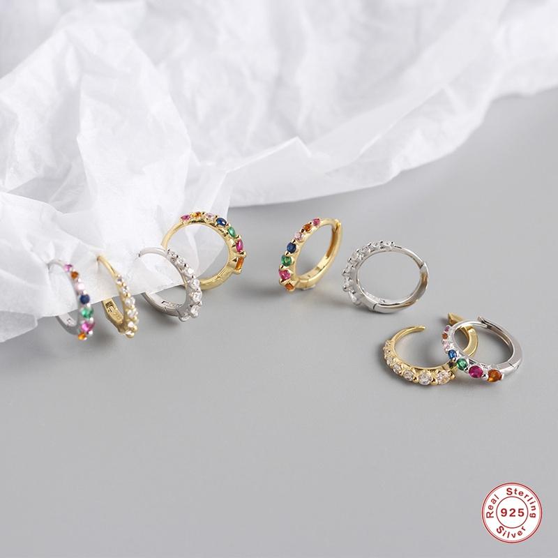Solid 925 Sterling Silver Rainbow Zircon Hoop Earrings For Woman Party Engagement Bling Pendientes Earring Jewelry Accessories
Solid 925 Sterling Silver Rainbow Zircon Hoop Earrings For Woman Party Engagement Bling Pendientes Earring Jewelry Accessories