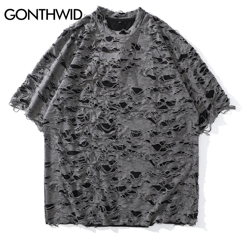 Distressed Destroyed Ripped Holes Tshirts Streetwear Hip Hop Hipster Punk Rock Gothic Tees Shirts 2020 Men Summer Tops, Black
Distressed Destroyed Ripped Holes Tshirts Streetwear Hip Hop Hipster Punk Rock Gothic Tees Shirts 2020 Men Summer Tops, Black