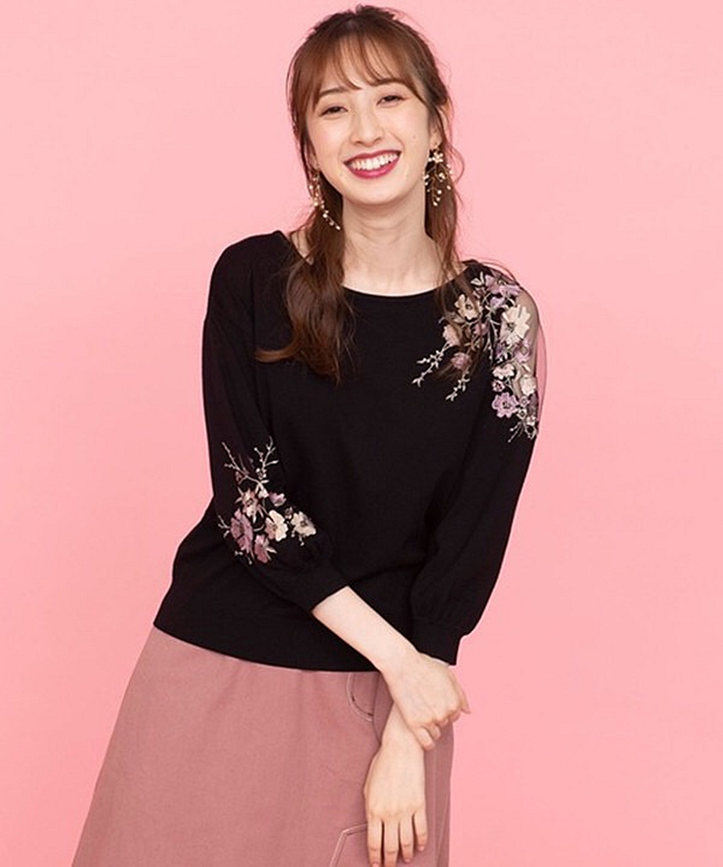 autumn and winter Japanese all-match perspective embroidery net yarn flower pullover sweater sweater women 201203