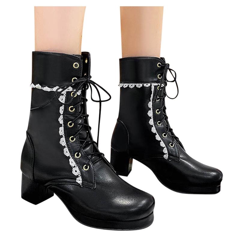Women Black Mid Calf Boots Winter Warm Womens Boots Med Heels Female Shoes Lace Up Lace Leather Shose Women#0713
Women Black Mid Calf Boots Winter Warm Womens Boots Med Heels Female Shoes Lace Up Lace Leather Shose Women#0713