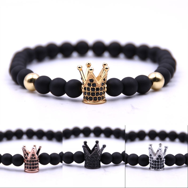 Crown Beads Bracelet Frosted Black Jewelry Wrap Chain Men Women Natural Stone Bracelets Copper Inlaid Zircon 2 8bb G2B
Crown Beads Bracelet Frosted Black Jewelry Wrap Chain Men Women Natural Stone Bracelets Copper Inlaid Zircon 2 8bb G2B