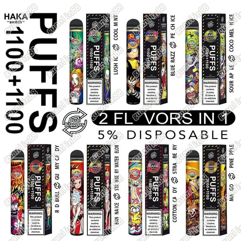 Original Haka 2200Puffs Disposable Vape Pens Switch 1100+1100 Puffs 2-in-1 Puff Cartridge Vaporizer E Cigarettes Double Flavors Starter Kit
Original Haka 2200Puffs Disposable Vape Pens Switch 1100+1100 Puffs 2-in-1 Puff Cartridge Vaporizer E Cigarettes Double Flavors Starter Kit