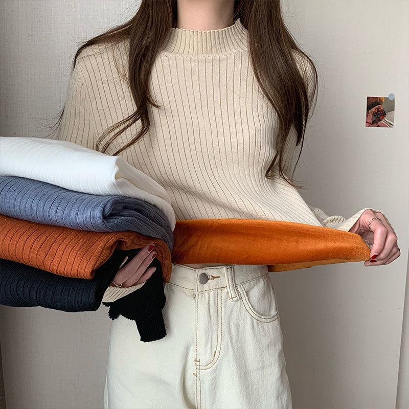 Women's Sweaters Thicken Thermal Women Sweater Knitted Underwear Jumper Thick Warm Soft Pullover Velvet Striped 121501WTA, White;black
Women's Sweaters Thicken Thermal Women Sweater Knitted Underwear Jumper Thick Warm Soft Pullover Velvet Striped 121501WTA, White;black