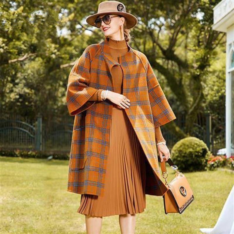 Plaid Woolen Coat Women Autumn Winter Loose Mid-Length Large Size Female Woolen Cloth -3XL, Orange
Plaid Woolen Coat Women Autumn Winter Loose Mid-Length Large Size Female Woolen Cloth -3XL, Orange