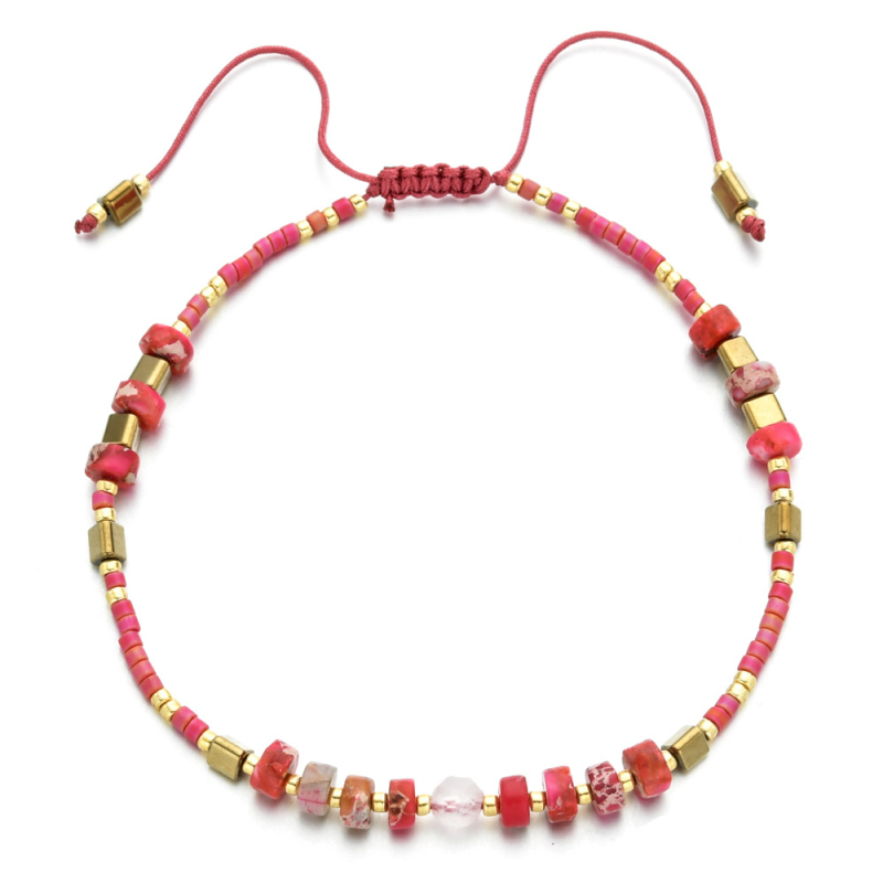 High Quality Japanese Seedbeads Natural Stone Strands Adjustable Glass Beads Bracelet for Women