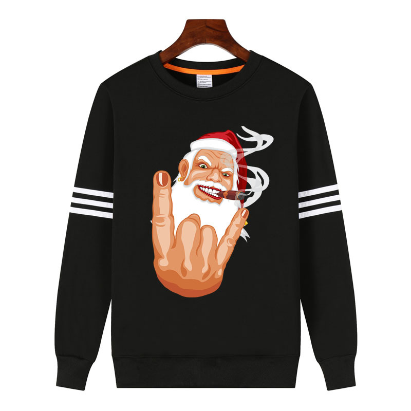Santa's Christmas costumes, men's and women's Halloween costumes, Santa's sweaters, fantasy, rock and roll sportswear, Black4