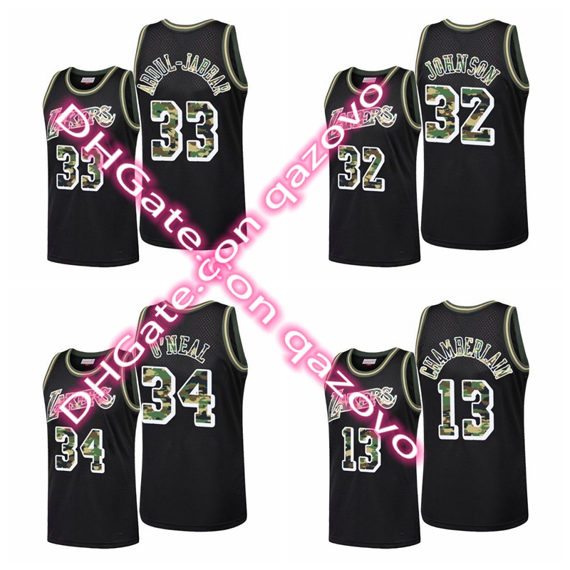 NBA Los Angeles Lakers 33 Kareem Abdul-Jabbar 32 Magic Johnson Black Straight Fire Camo Jersey, Black;red
NBA Los Angeles Lakers 33 Kareem Abdul-Jabbar 32 Magic Johnson Black Straight Fire Camo Jersey, Black;red