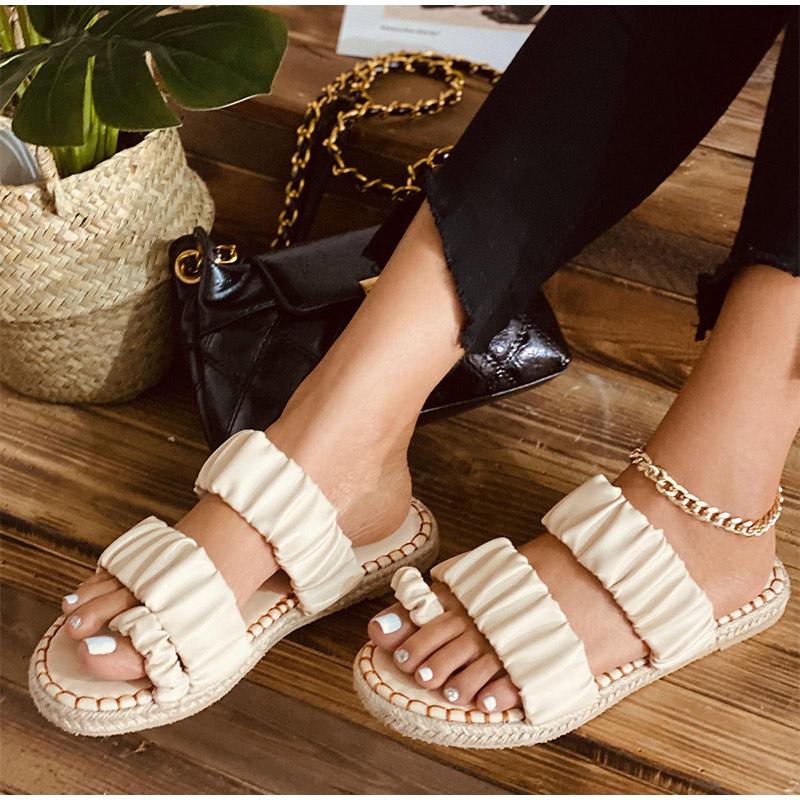 Summer Women Slippers Pleated Open Toe Beach Sandals Ladies Espadrille Flat Shoes Outdoor Platform Slides Big Size Flip Flops, Coffee
Summer Women Slippers Pleated Open Toe Beach Sandals Ladies Espadrille Flat Shoes Outdoor Platform Slides Big Size Flip Flops, Coffee