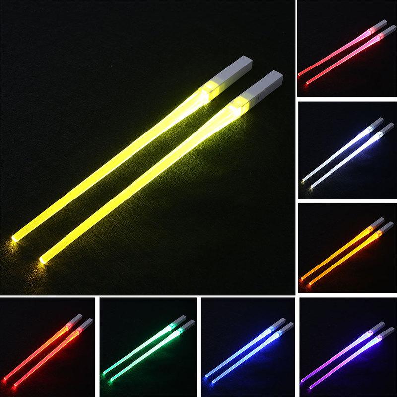 Chopsticks LED Lightsaber Reusable Light Up Chopstick Kitchen Party Tableware Creative Durable Glowing Gifts от DHgate WW