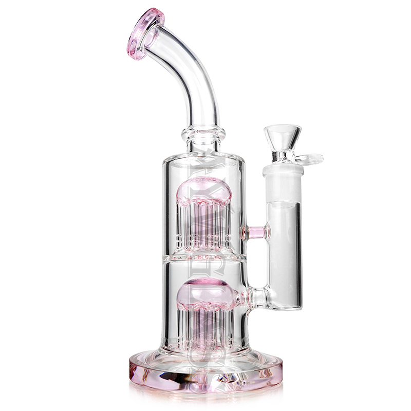 11 " Pink glass bong hookah double 8 arm trees dab rigs smoking water pipe Aywglass
11 " Pink glass bong hookah double 8 arm trees dab rigs smoking water pipe Aywglass