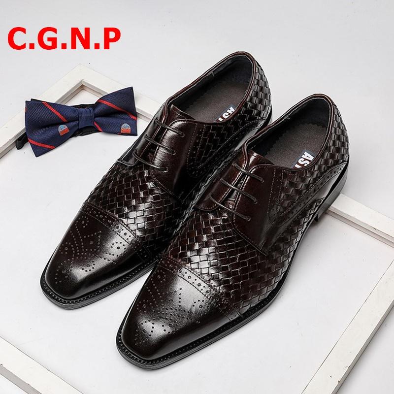 C.G.N.P Luxury Italian Business Formal Shoes Men Genuine Leather Dress Shoes Bullock Woven Pattern Men's Offfice Wedding, As picture
C.G.N.P Luxury Italian Business Formal Shoes Men Genuine Leather Dress Shoes Bullock Woven Pattern Men's Offfice Wedding, As picture
