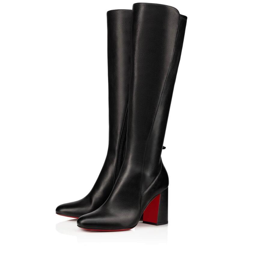 Elegant Winter Brands Women Red Bottom Boots Kronobotte Knee Boots Chunky Heels Black Calf Leather Lady Sexy Booties Party,Wedding EU35-43, Colour2
Elegant Winter Brands Women Red Bottom Boots Kronobotte Knee Boots Chunky Heels Black Calf Leather Lady Sexy Booties Party,Wedding EU35-43, Colour2