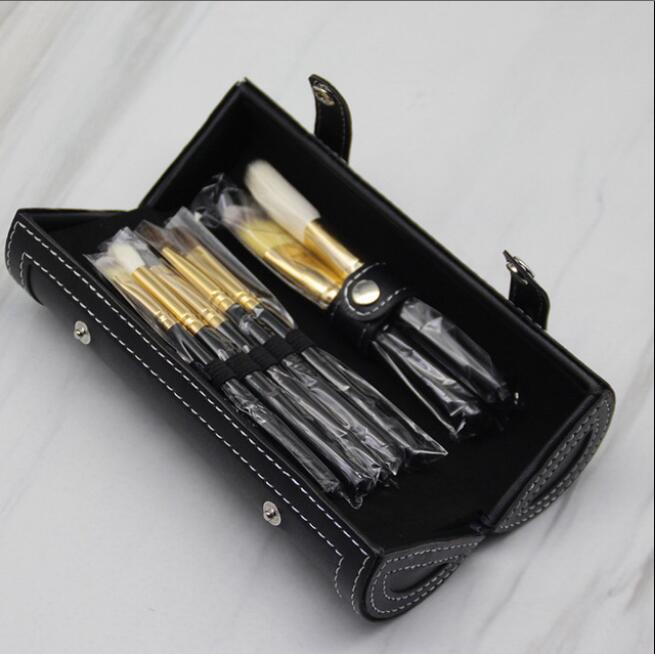 Hot M 9 Pcs Makeup Brushes Set Kit Travel Beauty Professional Wood Handle Foundation Lips Cosmetics Makeup Brush with Holder Cup Case