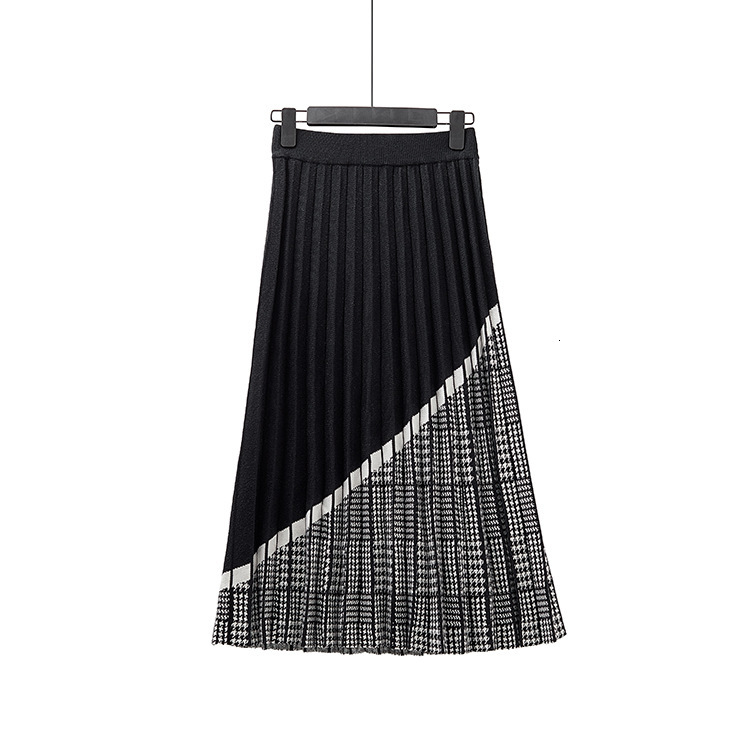 2021 New Luxury Houndstooth Long Knit Women Pleated Autumn Winter Thick Warm a Line Chic Knitted Sweater Skirt Femme 4tud, Gray
2021 New Luxury Houndstooth Long Knit Women Pleated Autumn Winter Thick Warm a Line Chic Knitted Sweater Skirt Femme 4tud, Gray