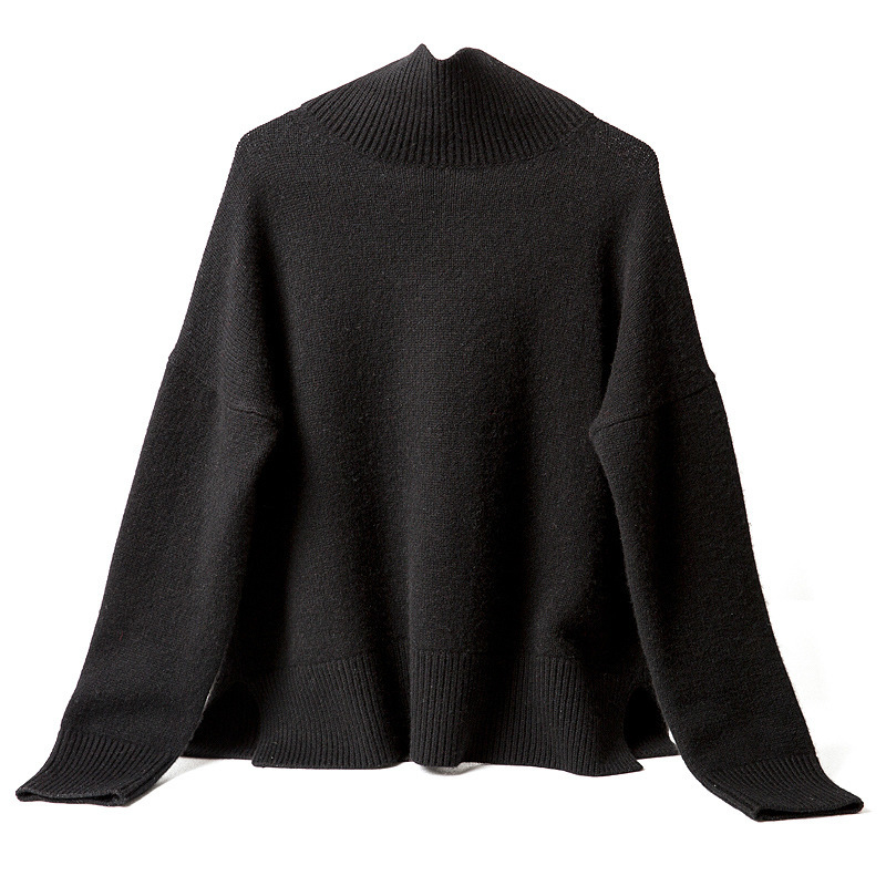 Cashmere sweater autumn and winter turtleneck women's fashion loose outer wear base knitted thick sweater 201223