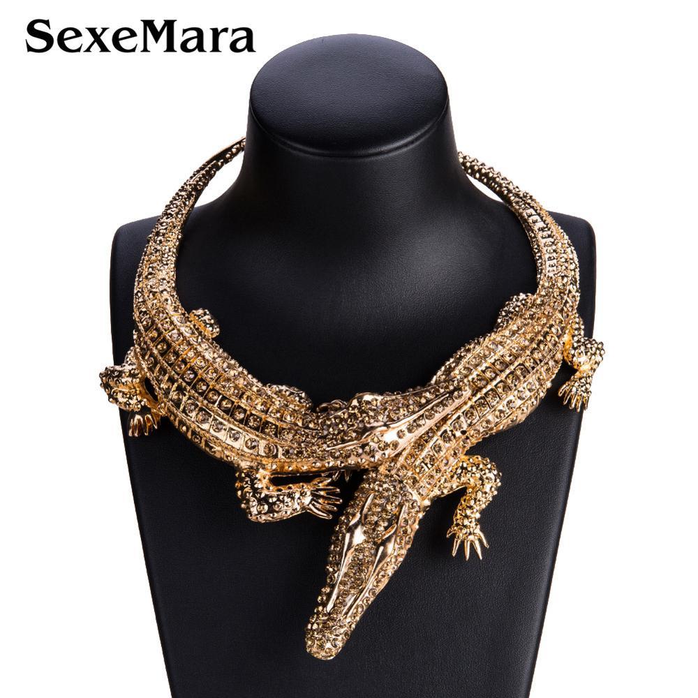ZiccoWong Exaggerated Halloween Necklace Rhinestone Noble Crocodile Necklaces Choker Statement Jewelry Animal Collier Y200918
ZiccoWong Exaggerated Halloween Necklace Rhinestone Noble Crocodile Necklaces Choker Statement Jewelry Animal Collier Y200918