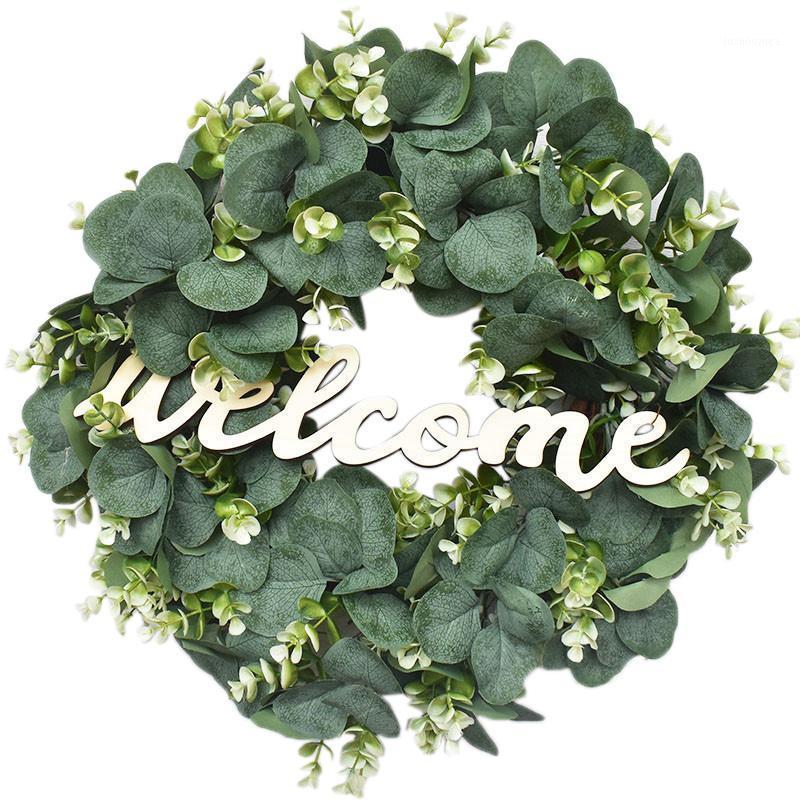 New Artificial Eucalyptus Leaves Decorations Wreath Christmas Wreath Holiday Decor with Welcome Wood Board1, Green
New Artificial Eucalyptus Leaves Decorations Wreath Christmas Wreath Holiday Decor with Welcome Wood Board1, Green