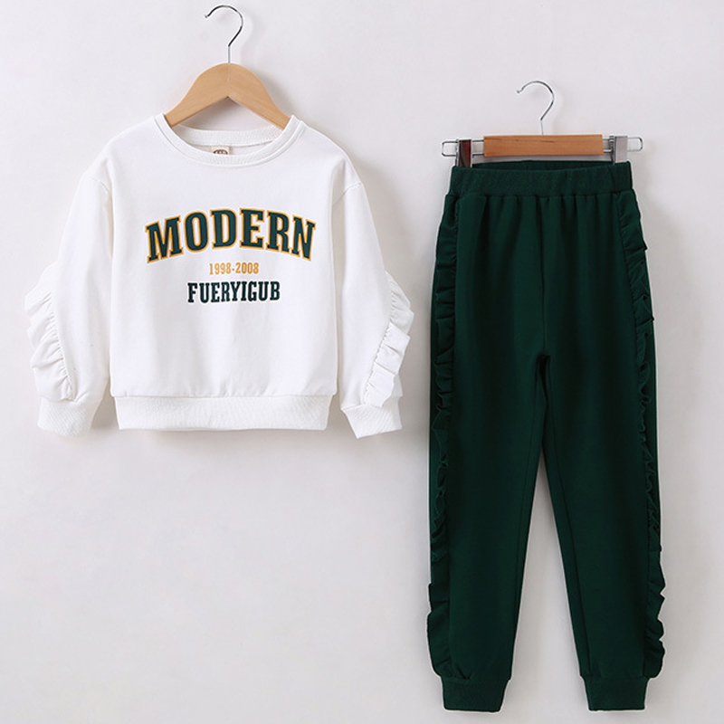Bear Leader Teenager Girls Sets 2020 Autumn Brand New Fashion children Clothing Bow-knot Collar Shirt Top Casual Pant 4-13Y KidX1019