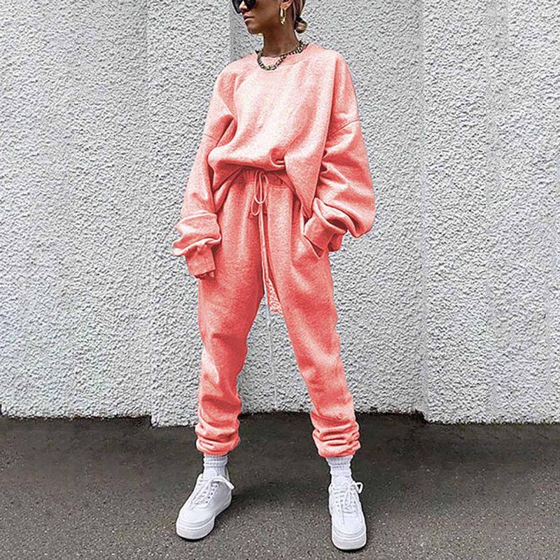 Oversize Tracksuit Women Fitness Two Pieces Set Solid Color Loose Sweatshirts Athletic Wear Long Pant Suit High Street Oc6, Black
Oversize Tracksuit Women Fitness Two Pieces Set Solid Color Loose Sweatshirts Athletic Wear Long Pant Suit High Street Oc6, Black